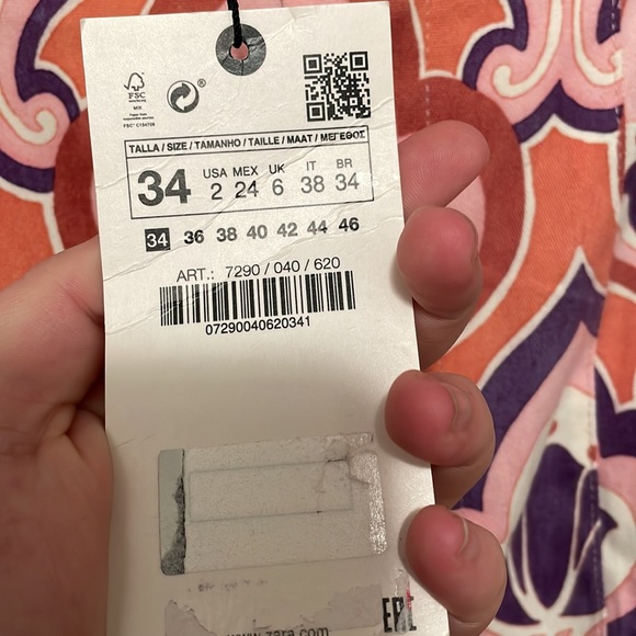 NWT Zara Printed Slim Fit Pants - Picture 11 of 11